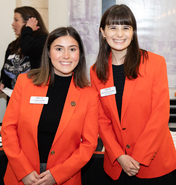 Two Mercer ambassadors pose for a photo