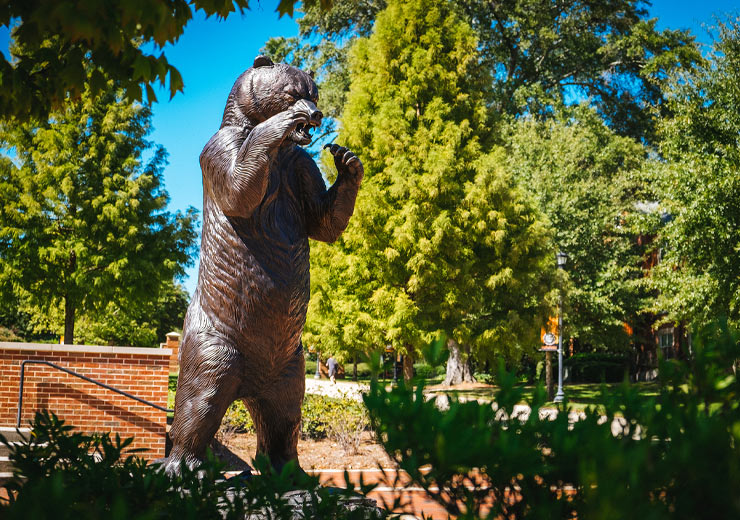 Bronze bear statue